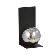 Lampada da parete FORM in metallo nero opaco e vetro grafite
