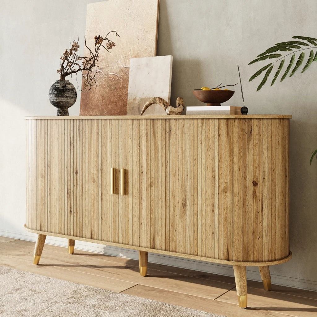 Credenza con 2 cassetti e ripiani regolabili - per soggiorno - in MDF - 140x40x79.5 cm