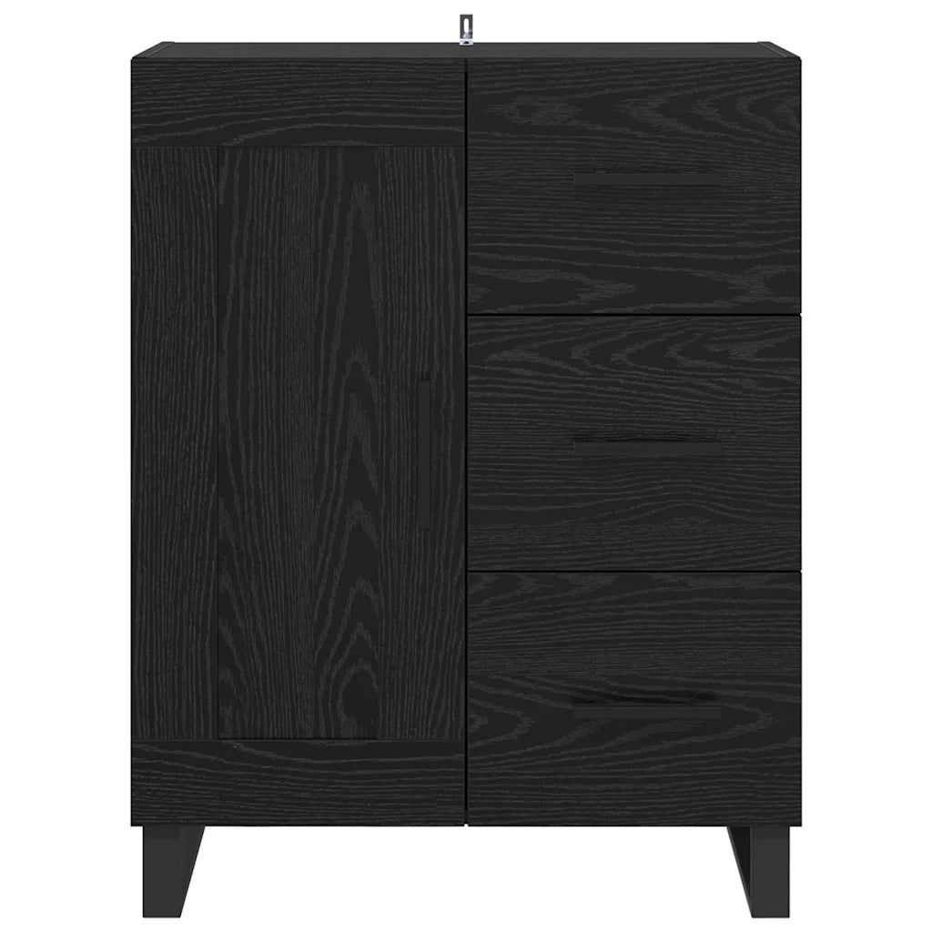 Credenza con Cassetto-Buffet-Armadio da cucina Rovere Nero 69,5 x 34 x 90 cm 871923