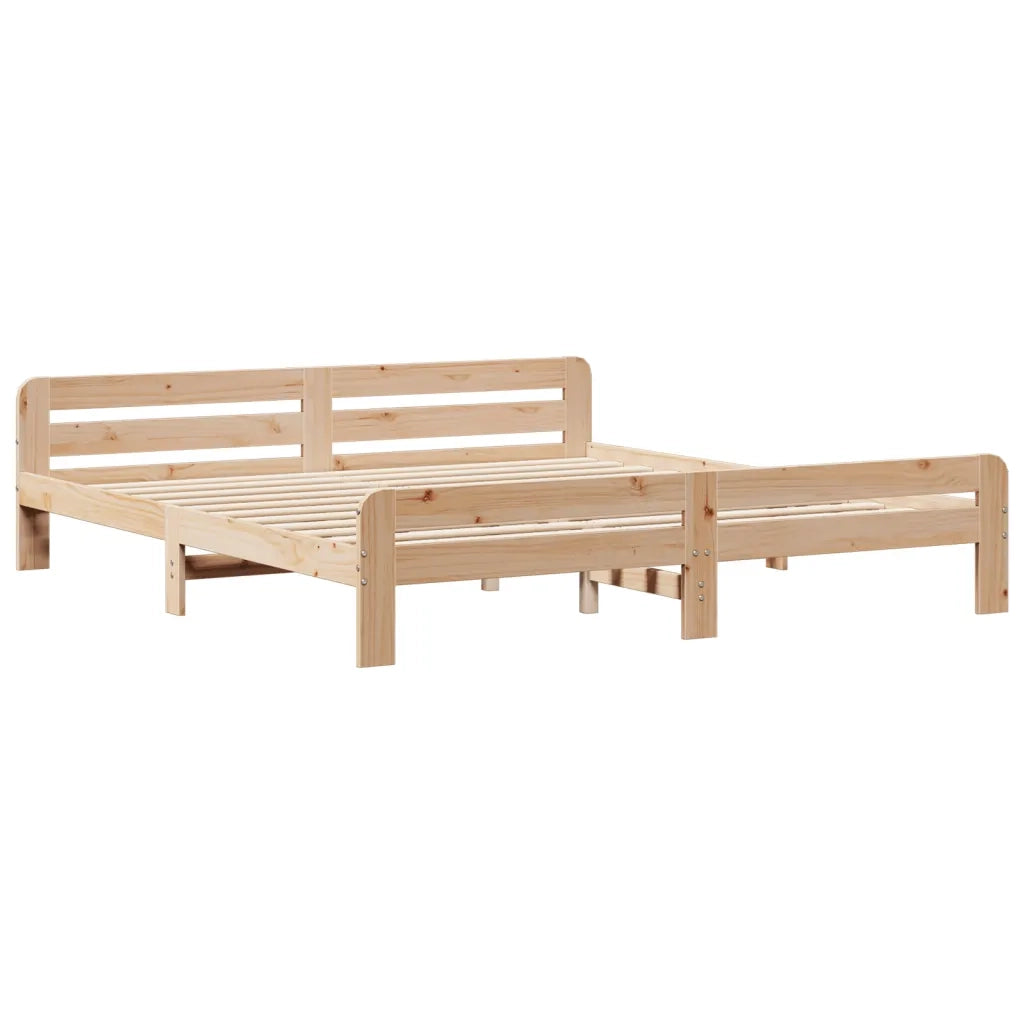 Letto senza Materasso-Struttura Letto 200x200 cm in Legno Massello di Pino 542395