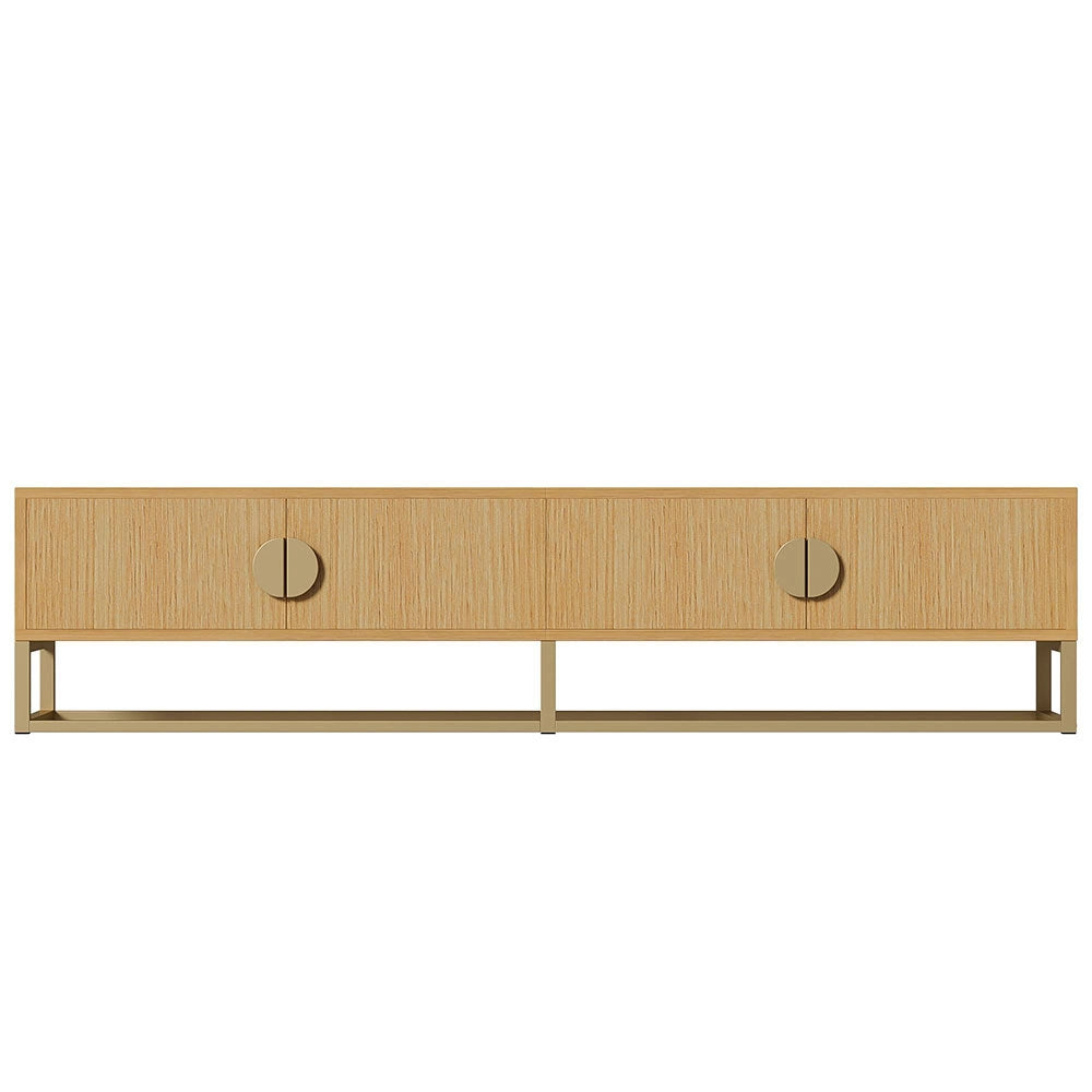 Mobile TV 4 porte - Xylo - 180cm venature legno maniglie semicircolari