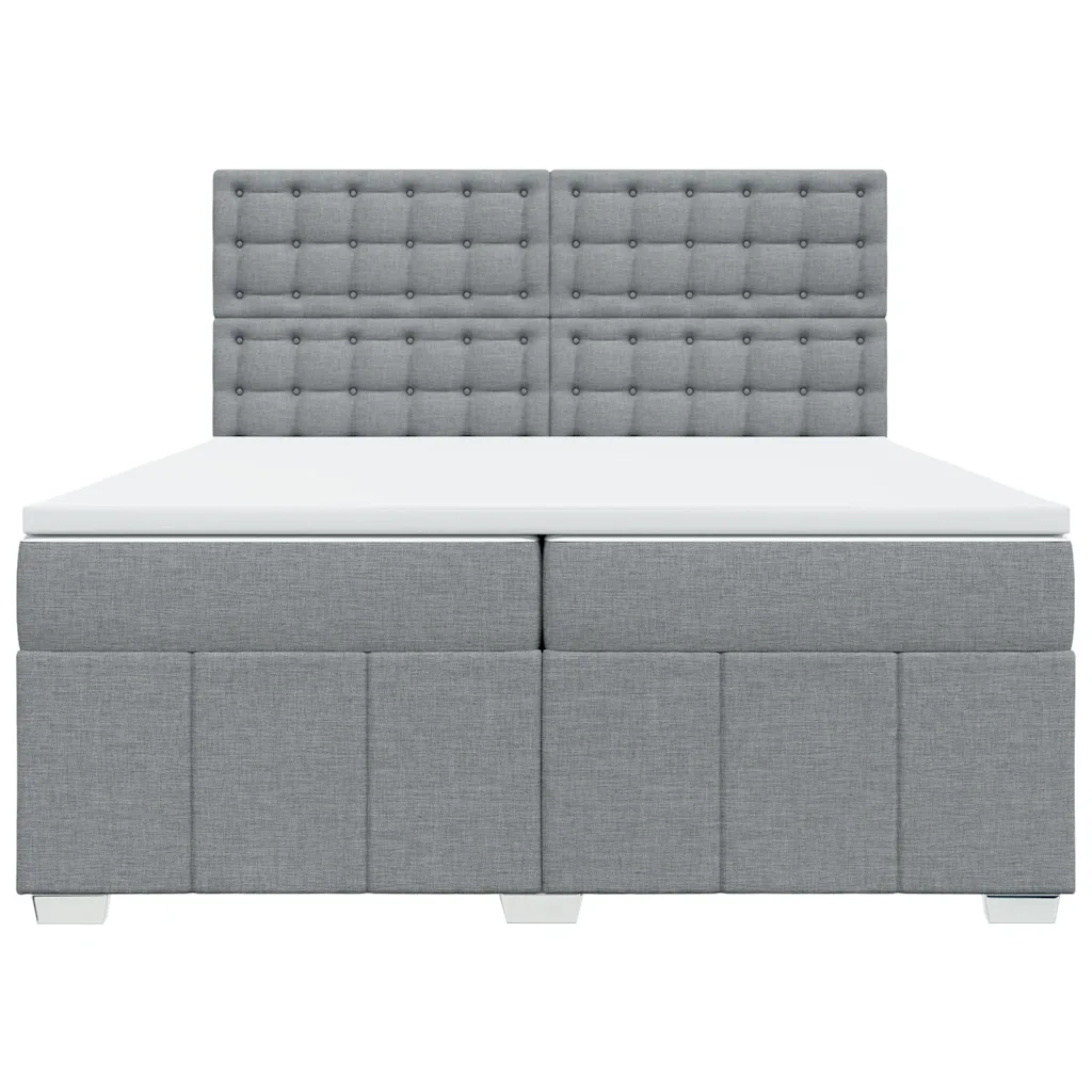 Giroletto a Molle con Materasso Grigio Chiaro 200x200cm Tessuto 3294089
