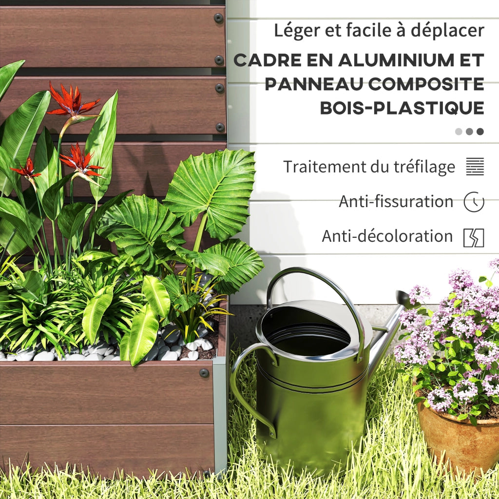 Fioriera Rialzata con Griglia per Piante Rampicanti ¨C zephmum ¨C Legno Composito, 64L