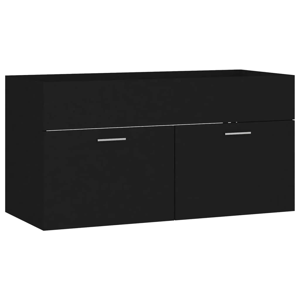 Mobile lavabo con vasca integrata 90 x 38,5 x 46 cm truciolare nero 02_0006512