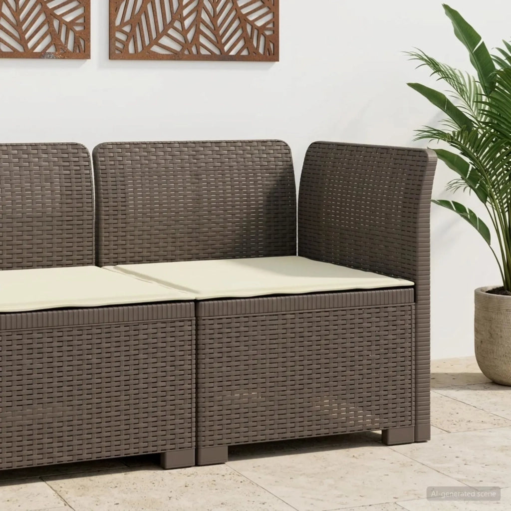 Divano da esterno-Divano da Giardino a 1 Posto con Cuscino Aspetto Rattan PP 425809