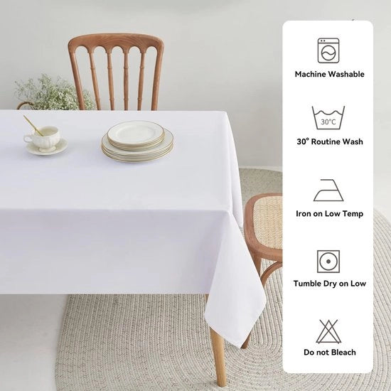 Tavolo da Natale elegante bianco con trattamento impermeabile contro la terra 350x150 cm - Resiste all'acqua per 18 posti - Utilizzo all'aperto e in interni