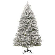 Albero Natale Artificiale Incernierato con Neve Fioccata-Albero Natalizio 210 cm 266188