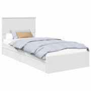Letto singolo | Letto per adulti | Letto con Contenitore Bianco 75 x 190 cm Legno multistrato