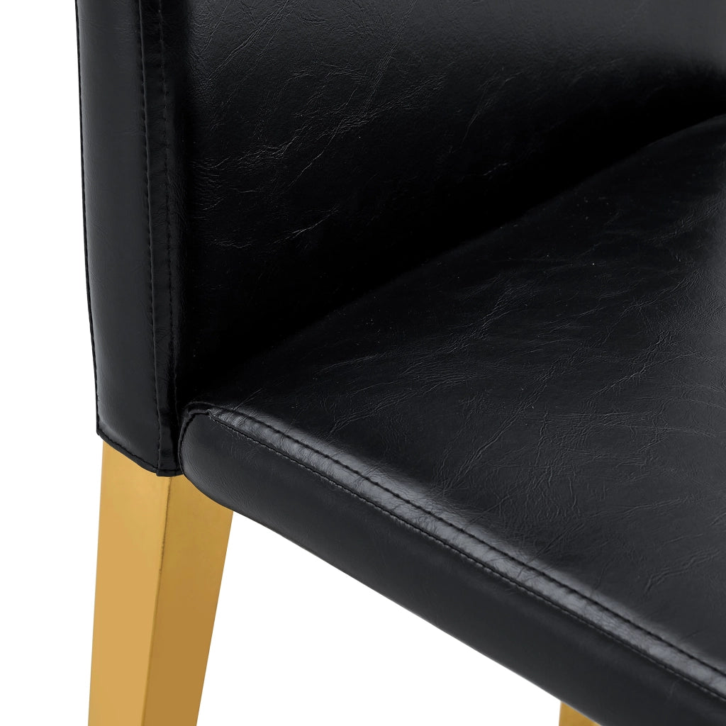 SEDIA Set da 2 pezzi 90 cm Nero/Oro in PU e metallo