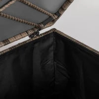 Baule da Esterno in Rattan PE e Acciaio con Fodera Interna, 75x75x70 cm, Nero e color Sabbia