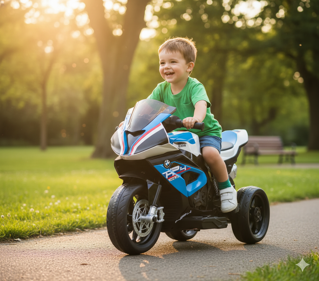 Moto Elettrica per Bambini 12V con Licenza BMW HP4 Sport 3R Blu