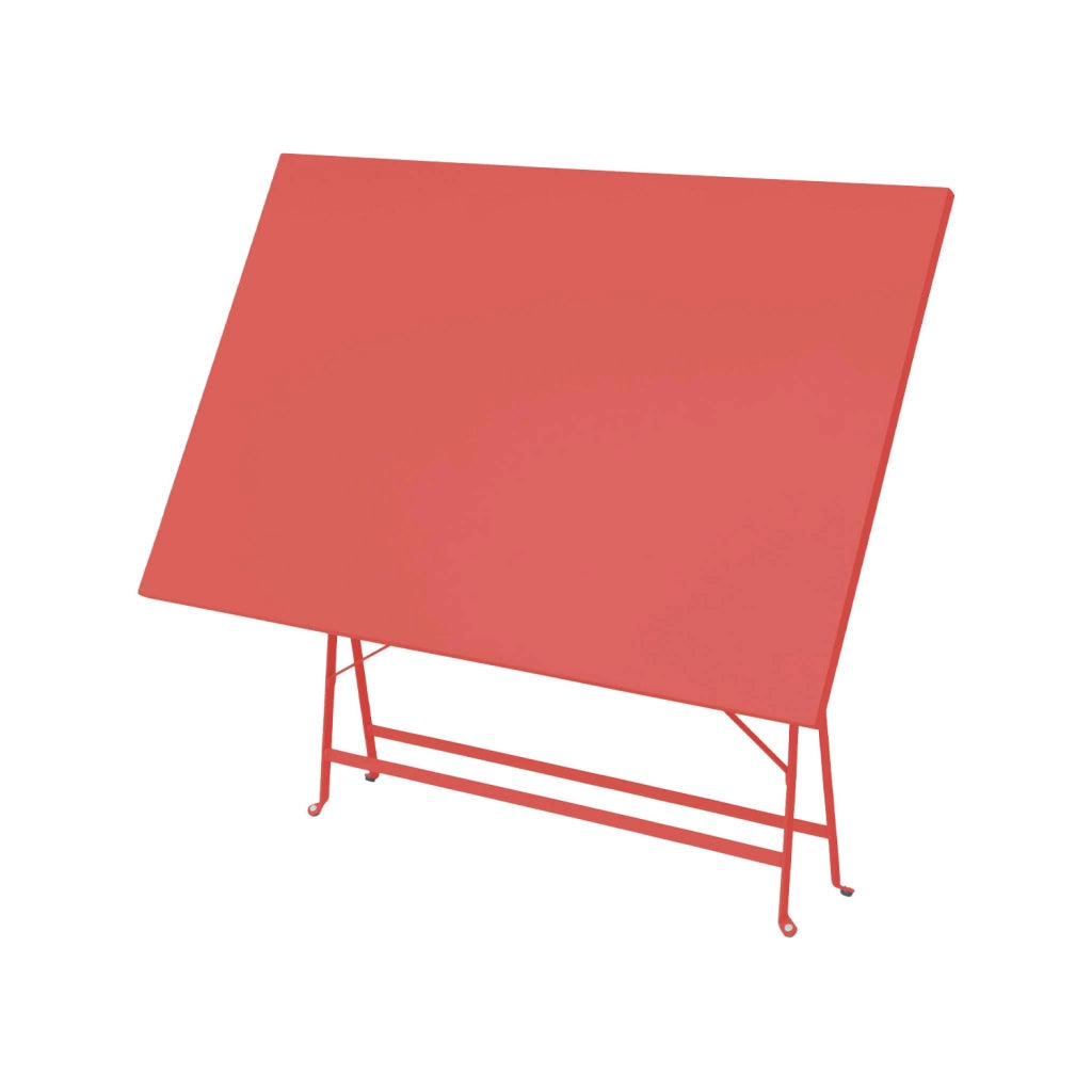 Set tavolo da giardino pieghevole in acciaio con 4 sedie, 110cm,