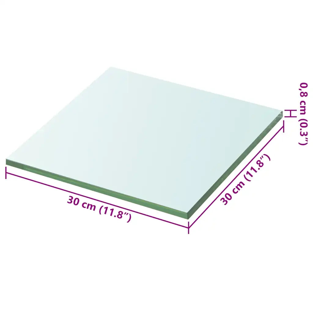 Mensola | Ripiano | Scaffale in Vetro Trasparente 30x30 cm