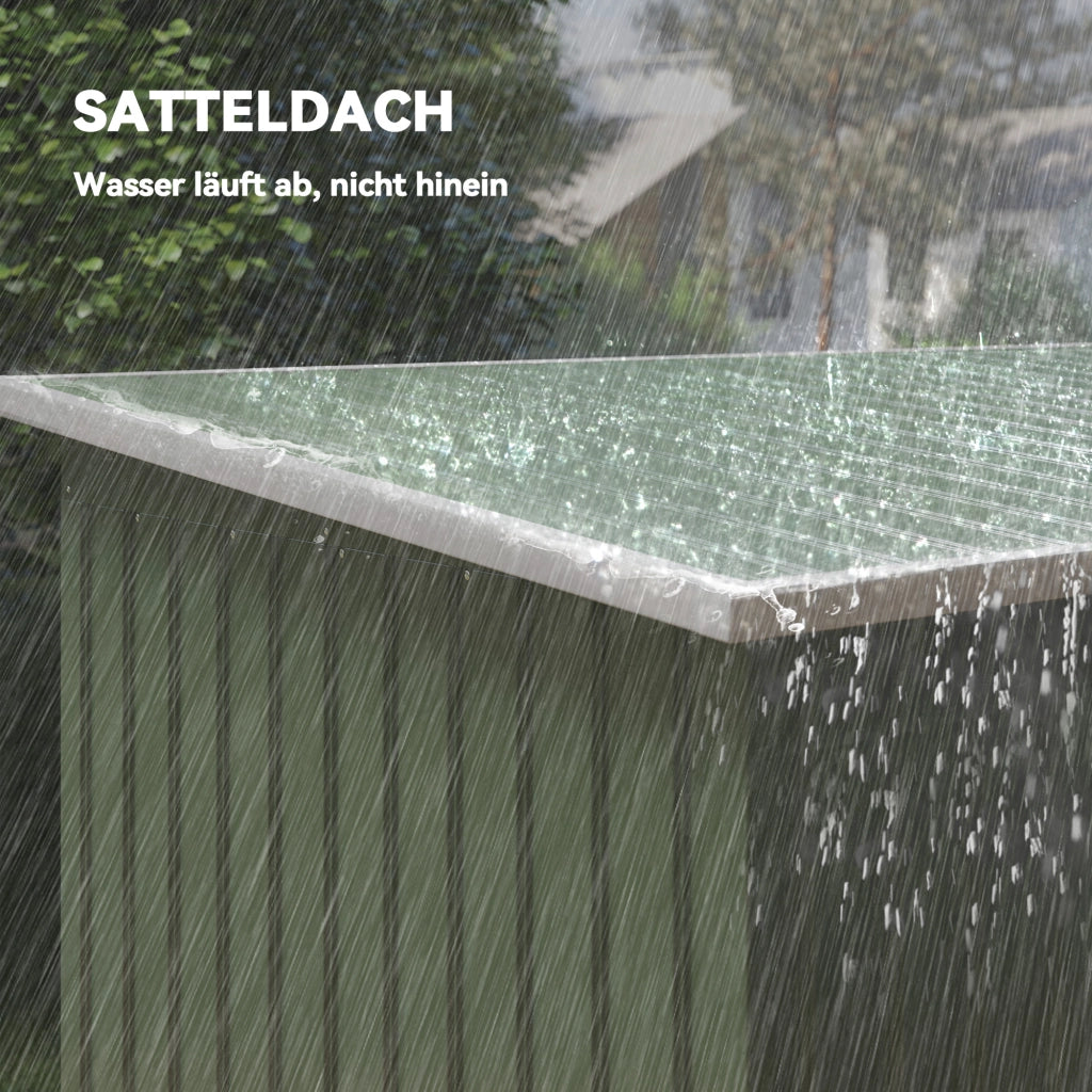 Casetta Attrezzi da Giardino 6,3m3 ¨C Xylo ¨C Metallo Antracite Verde Chiaro 280x130x172cm