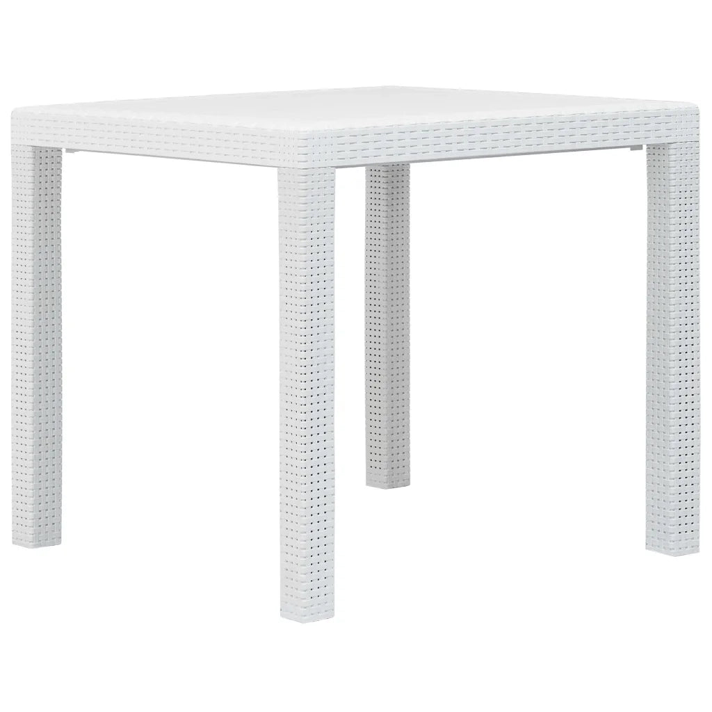 Set da Bistrò 3 pz in Plastica Stile Rattan Bianco 276107
