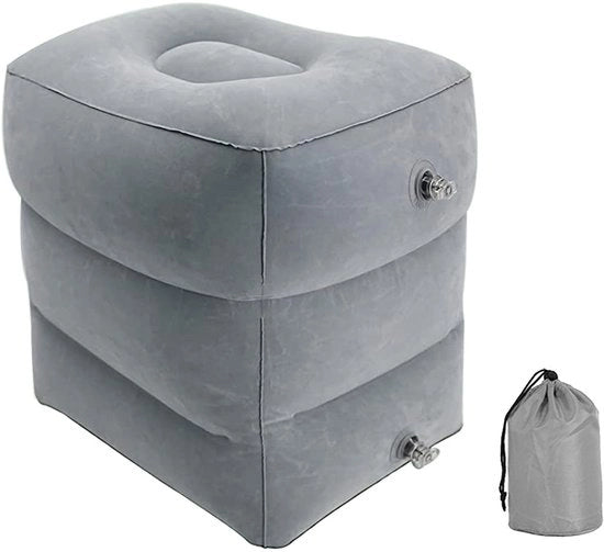 Supporto per Piedi Inflatabile Regolabile in Altura - Borsa da Viaggio per Bambini - Cuscino Comfortevole - Supporto a Pavimento Inflabile - PVC Resistente al Tempo - Inclusa Borsa