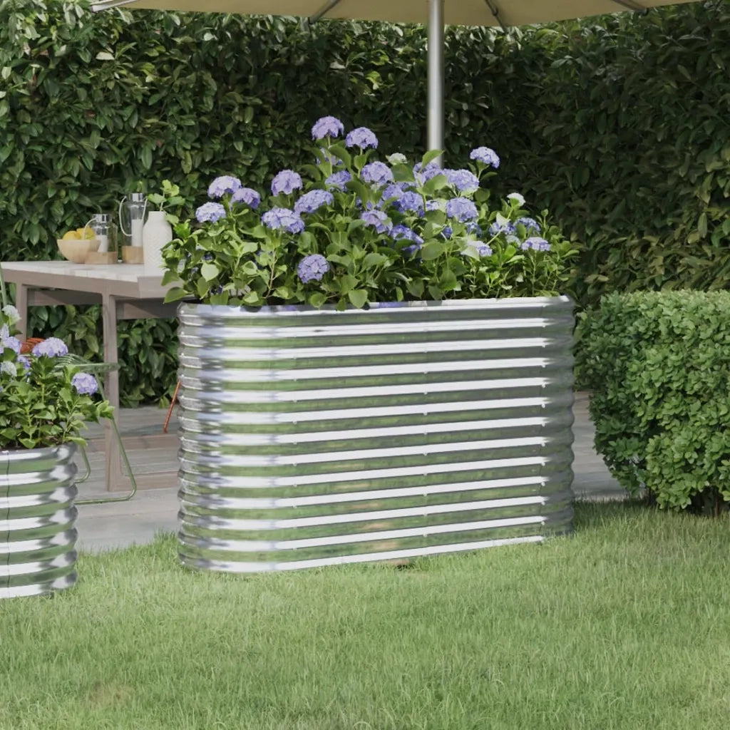 Letto Giardino Acciaio Verniciato a Polvere 114x40x68cm Argento