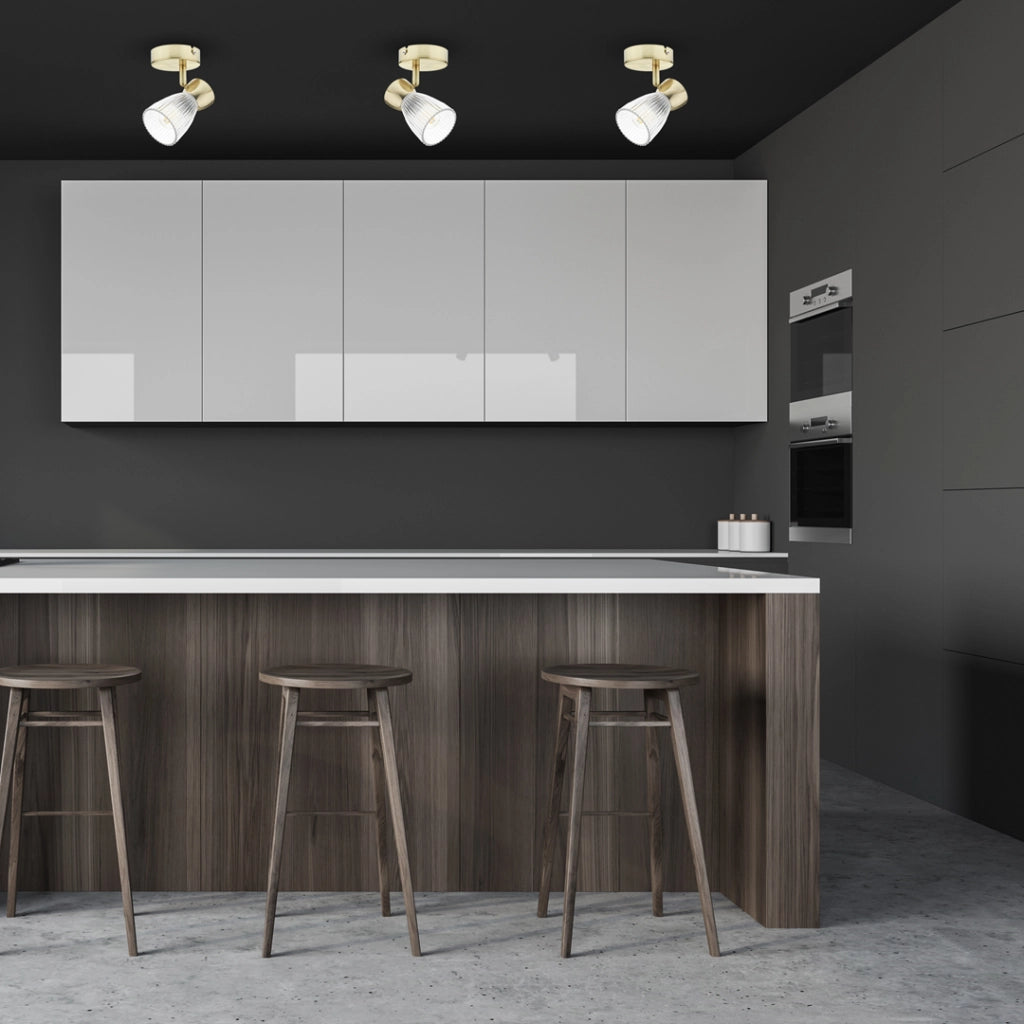 Plafoniera Milagro Best oro satinato vetro 1xE14 40W