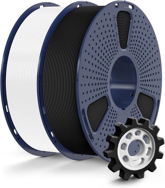 PETG 3D-printfilamento di alta qualità 1,75 mm – 2 kg (Nero + Bianco), Adatto per Stampi Veloci