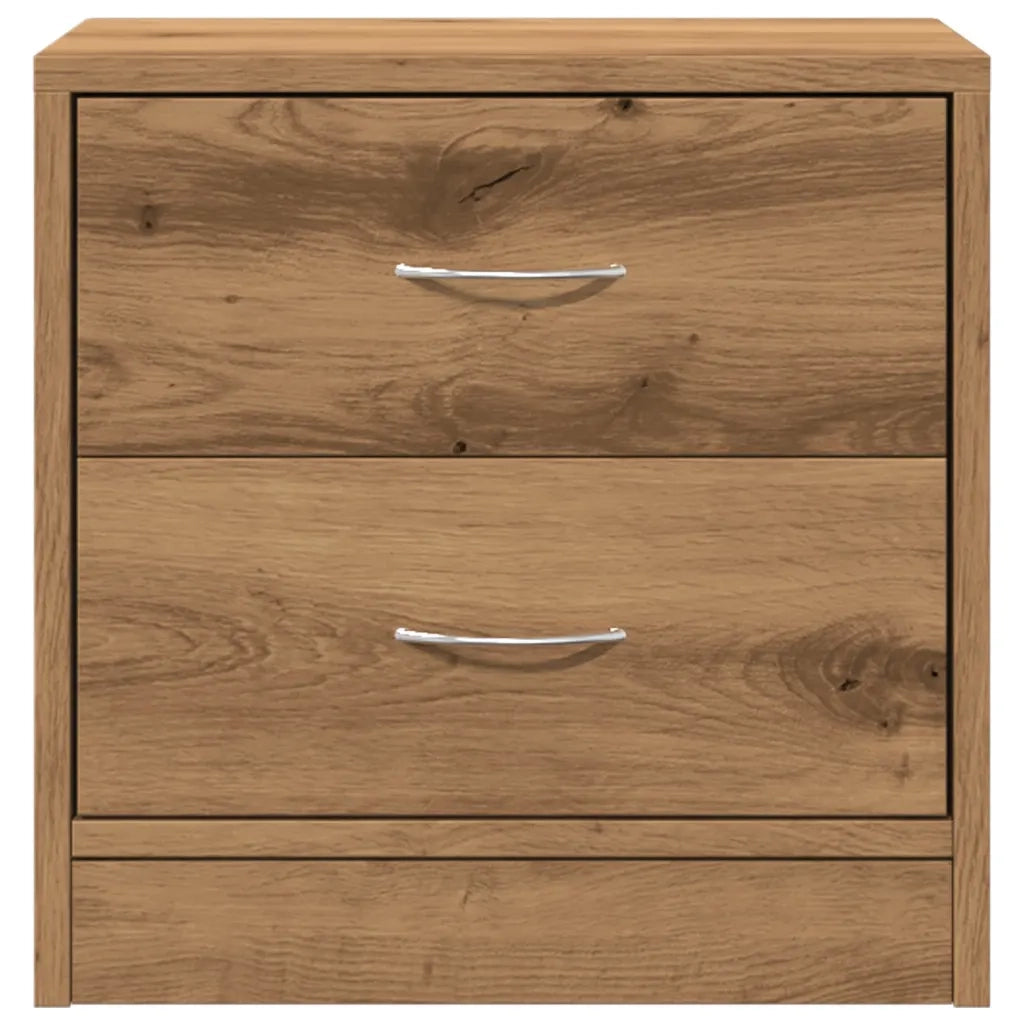 Comodini 2pz Rovere Artigianale 40x30x40 cm in Truciolato 855927