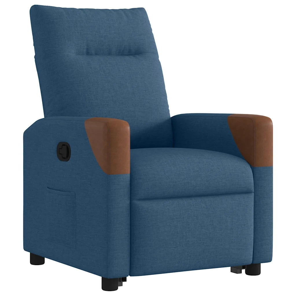 Poltrona Alzapersona Reclinabile Blu in Tessuto 3324012