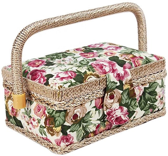 Organizzatore di filo da cucire - Maniglia ergonomico - Chiusura magnetica - Accessori per la cucita - Scatola di conservazione con contenitori - Cassa di caricamento rimovibile - Set di cucita