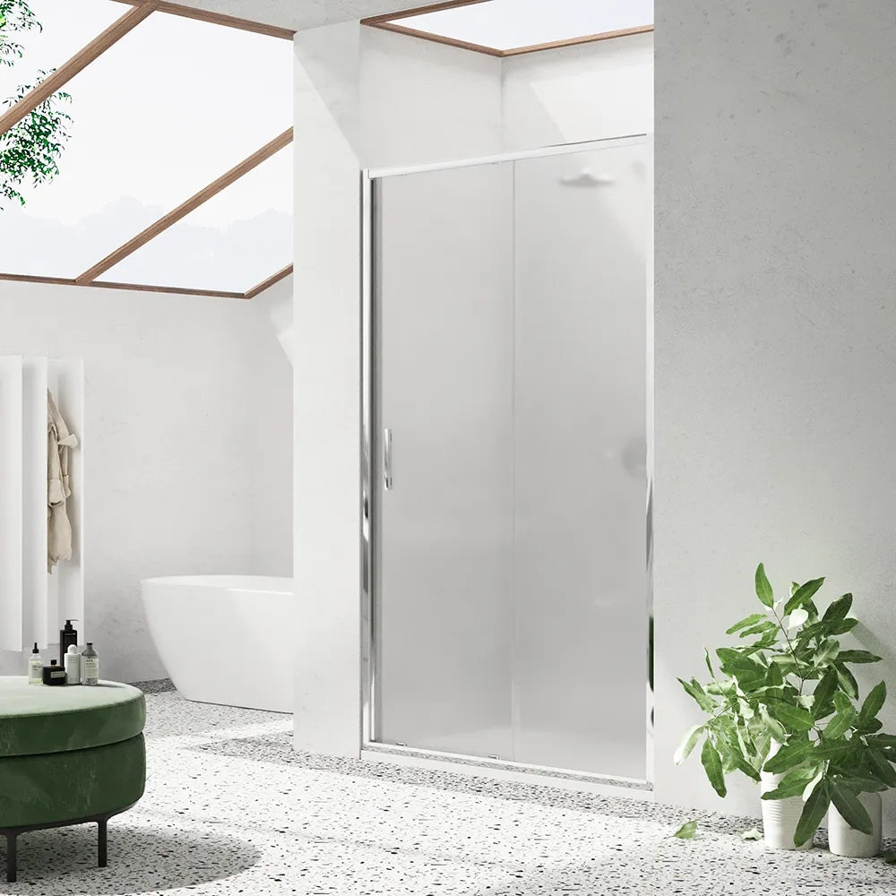Porta doccia 140cm profili slim cromati vetro 6mm opaco h190 | Portofino