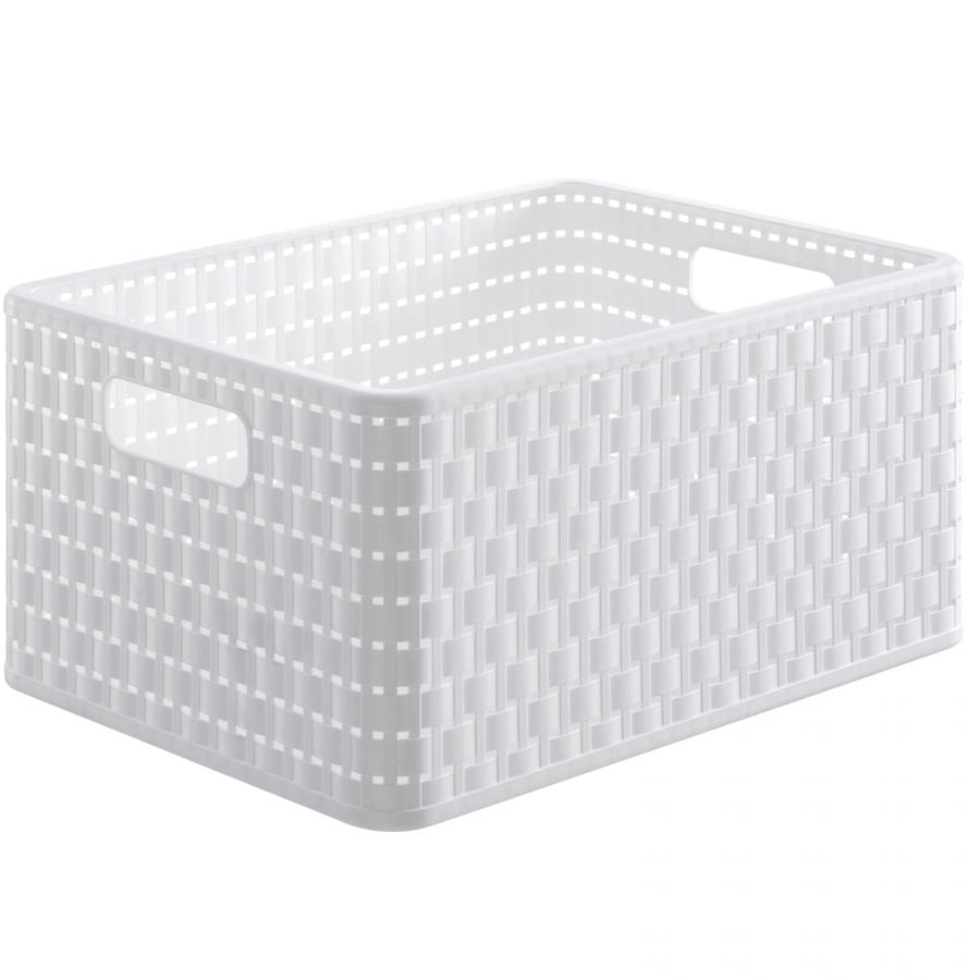 CESTA RETTANGOLARE A4 18 LT.COUNTRY BIANCO