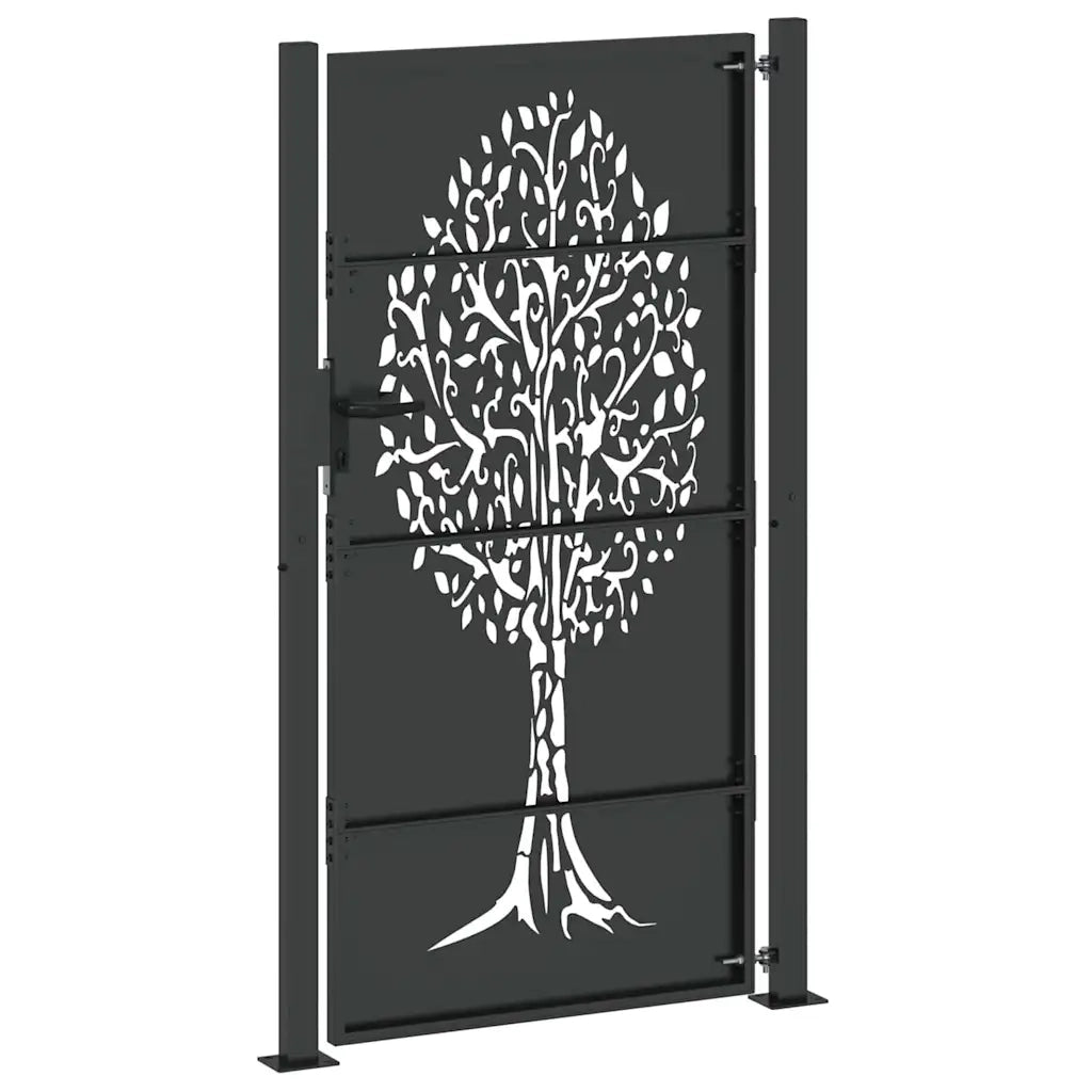 Cancello da giardino con blocco Nero 110 x 180 cm 42015887