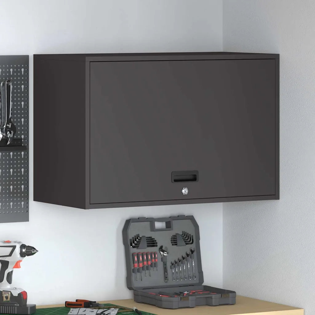 Armadio a muro per garage Nero 80 x 40 x 53 cm