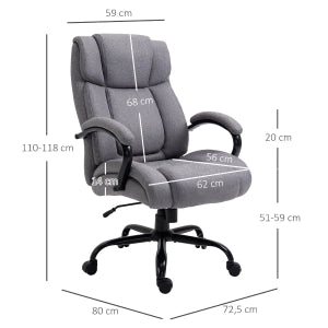SEDIA UFFICIO Ergonomica 72,5x83x110-118 cm Grigio Chiaro in schiuma