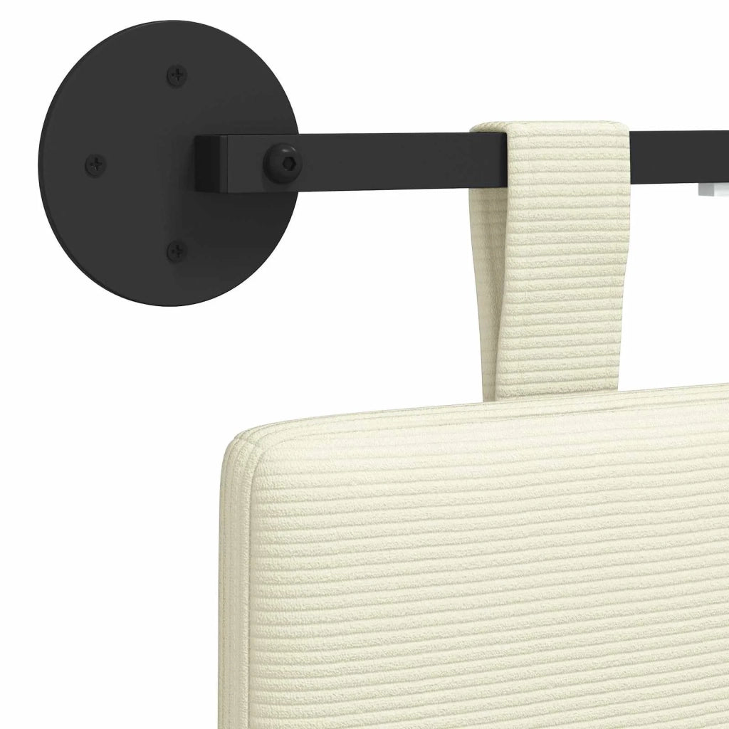 Testiera | Testata sospesa Con luce LED Crema Tessuto in Cords