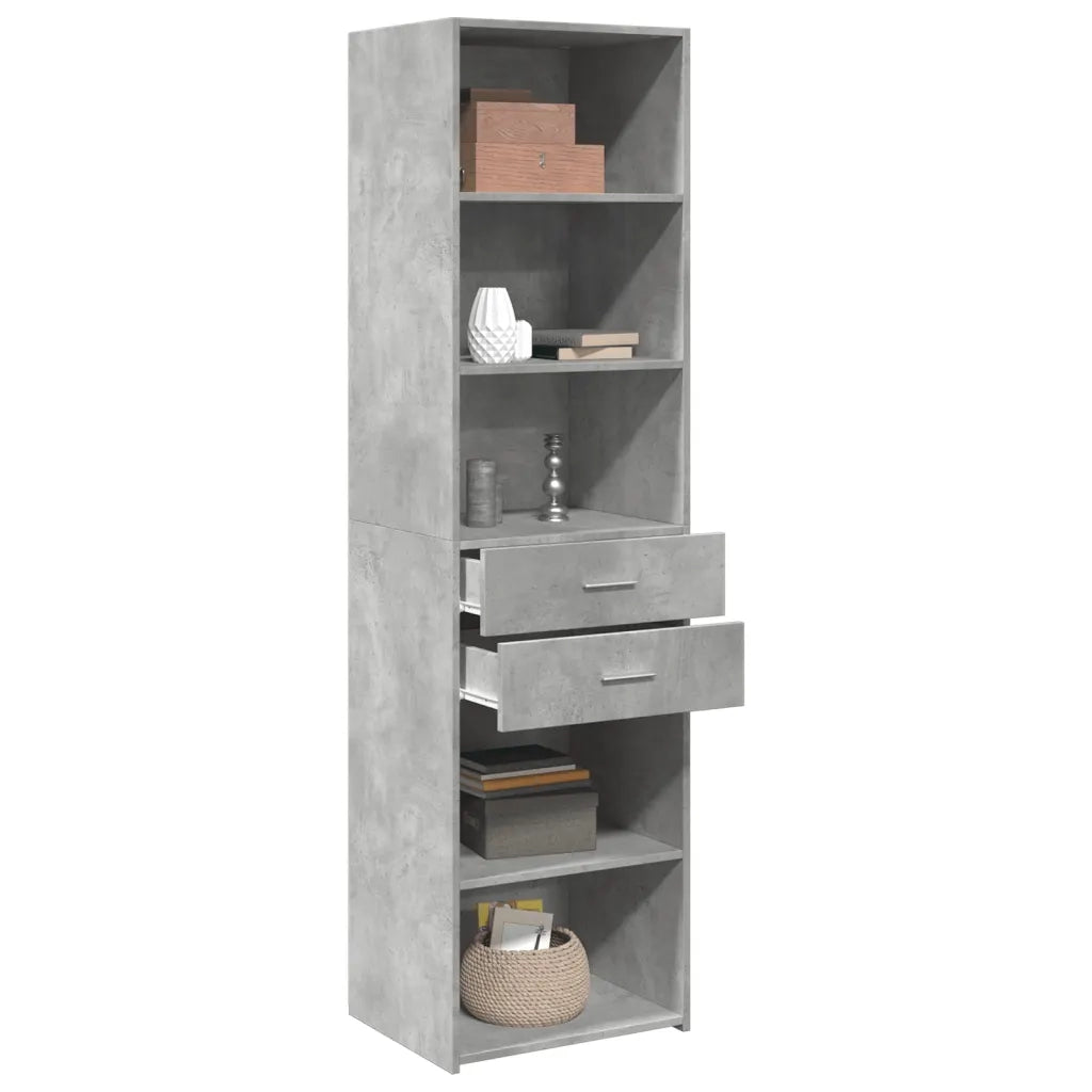 Credenza-Buffet-Armadio da cucina Grigio Cemento 50x42,5x185 cm in Legno Multistrato 593264