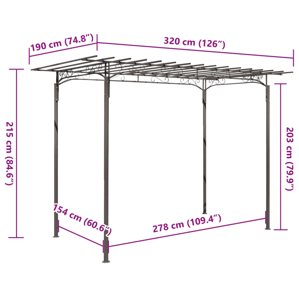 Arco pergola da giardino per rose in acciaio decorazione giardino cod mxl 59634
