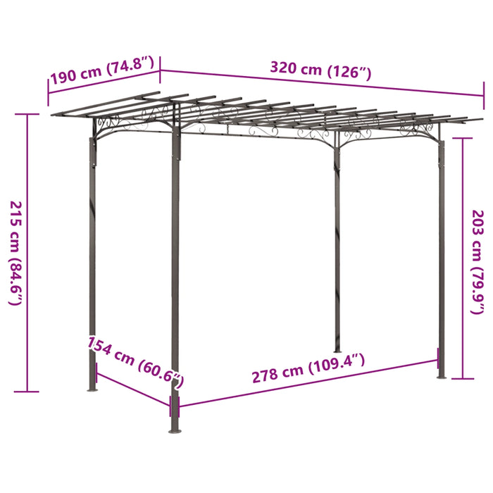 Arco pergola da giardino per rose in acciaio decorazione giardino cod mxl 59634