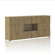 Madia 3 ante effetto legno finitura rovere cm. H.84,5 x L.178 x P.42