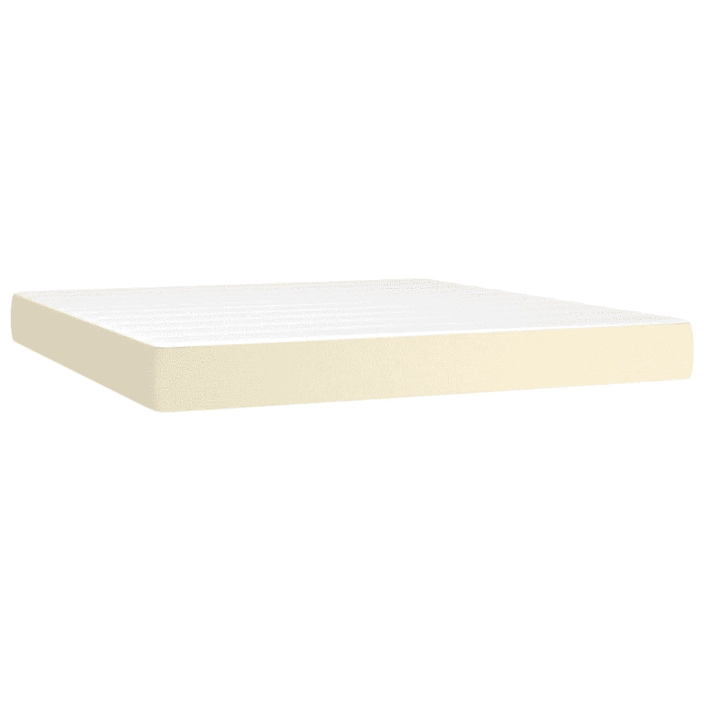 Giroletto a Molle con Materasso e LED Crema 160x200 cm 3139273