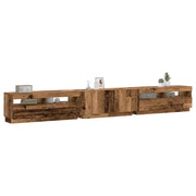 vidaXL Mobile Porta TV con LED Legno Antico 300x35x40 cm Truciolato