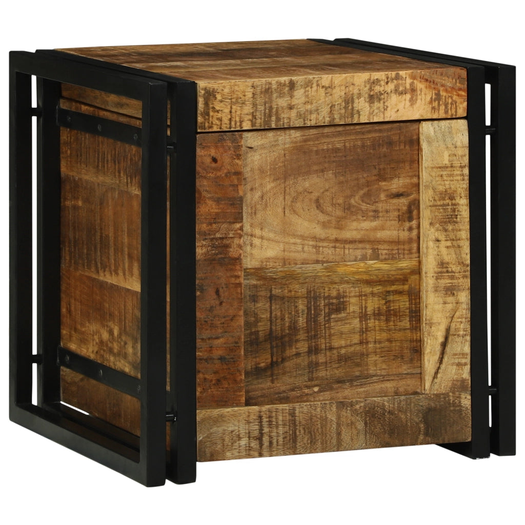 Scatola di stoccaggio 40x40x40 cm in legno massello grezzo