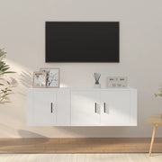 Set di Mobili Porta TV 2 pz Bianco in Legno Multistrato 3188406