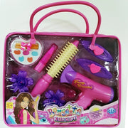 Trade Shop - Borsetta Trendy Beauty Phon Ferro Spazzola Mollette Trucco Finto Gioco Bambine -