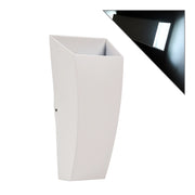 APPLIQUE LED DA PARETE BIEMISSIONE 6W IP65 PER ESTERNI - DESIGN MODERNO IN ALLUMINIO BIANCO CON DIFFUSORE OPACO IDEALE PER TERRAZZI PATII E PORTICATI
