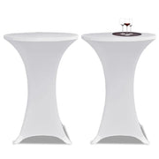 Copritavolo ?80 cm Bianco Tessuto elasticizzato 2 pezzi cod mxl 78210