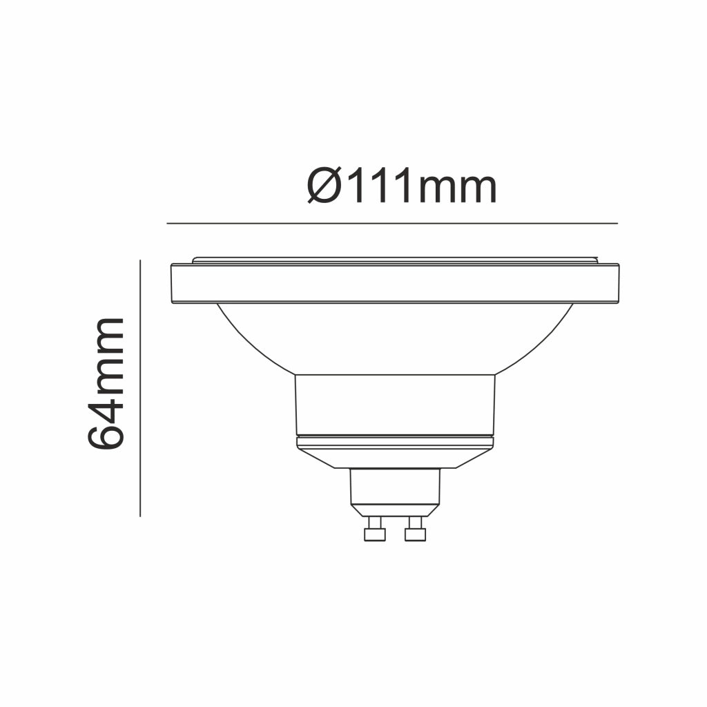 Lampadina LED AR111 Dicroica 15W GU10 15 Gradi 2700K 1050 Lumen Luce Calda Finitura Cromo - Beneito & Faure Illuminazione Professionale