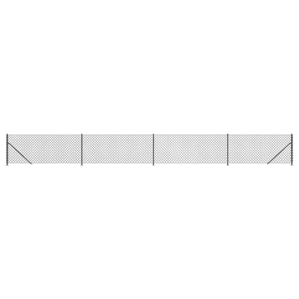 Recinzione a Rete con Flangia Antracite 0,8x10 m