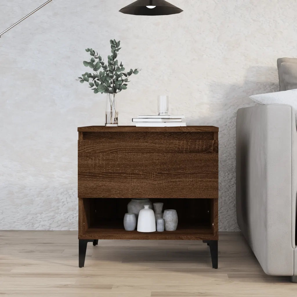 Tavolino | Tavolo laterale Rovere Marrone 50x46x50 cm in Legno Multistrato