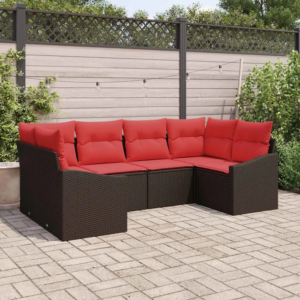 Set di divani 6 pz Marrone polyrattan 3346864