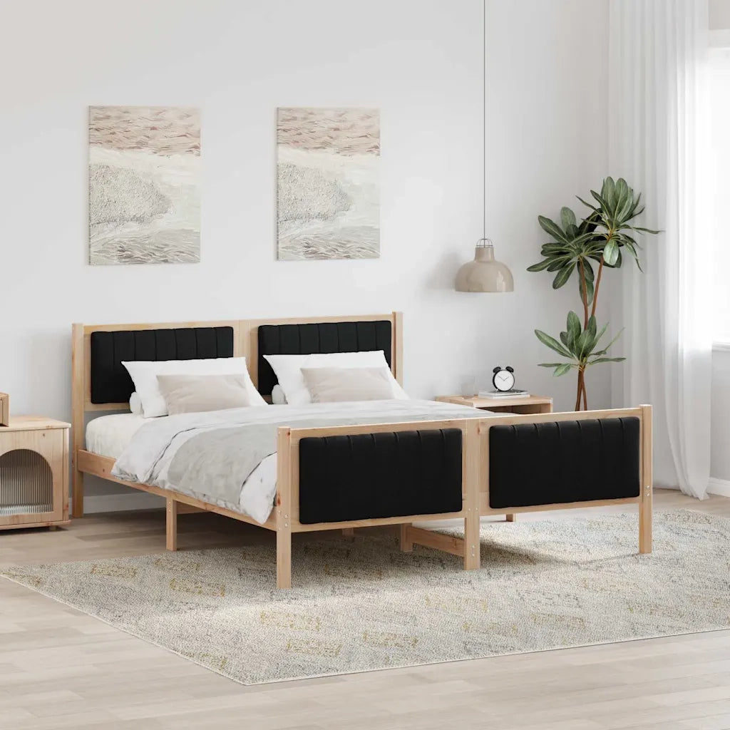 Struttura del Letto con testiera Marrone e nero 160 x 200 cm 3394310