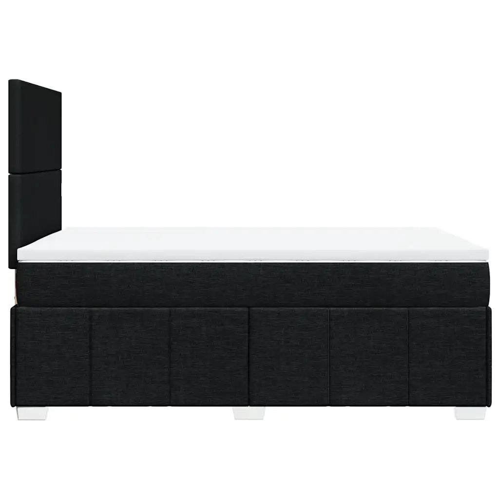 Giroletto a Molle con Materasso Nero 120x190 cm in Tessuto