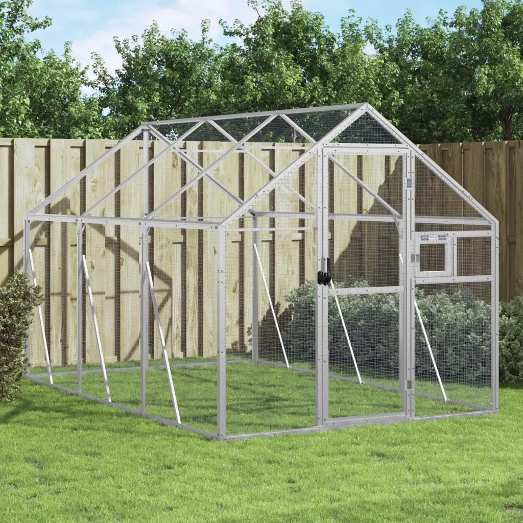 Voliera Argento 1,79x3x1,85 m in Alluminio CFW7905221